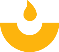 logo Les Petites Gouttes de Soleil, une goutte jaune qui coule dans une coupelle jaune