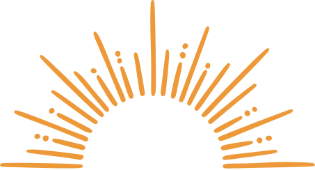 logo Les Petites Gouttes de Soleil, rayons de soleil orange